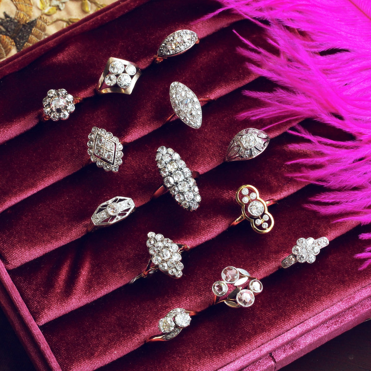vintage antique cluster rings