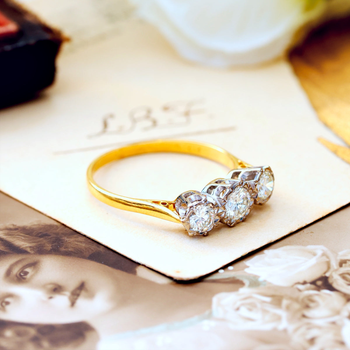 Much Desired Vintage Trilogy Diamond Engagement Ring