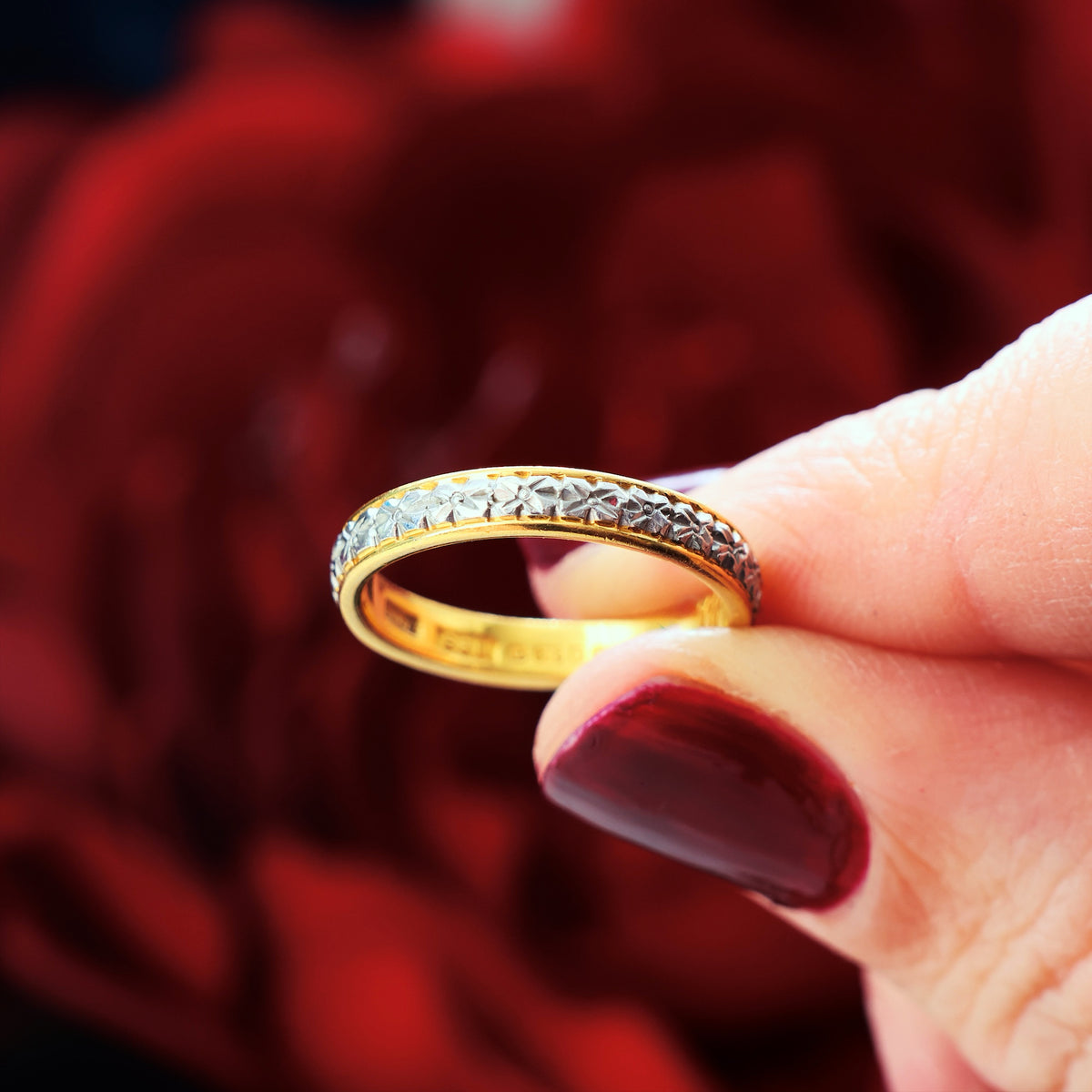 Vintage Size N Orange Blossom Wedding Band