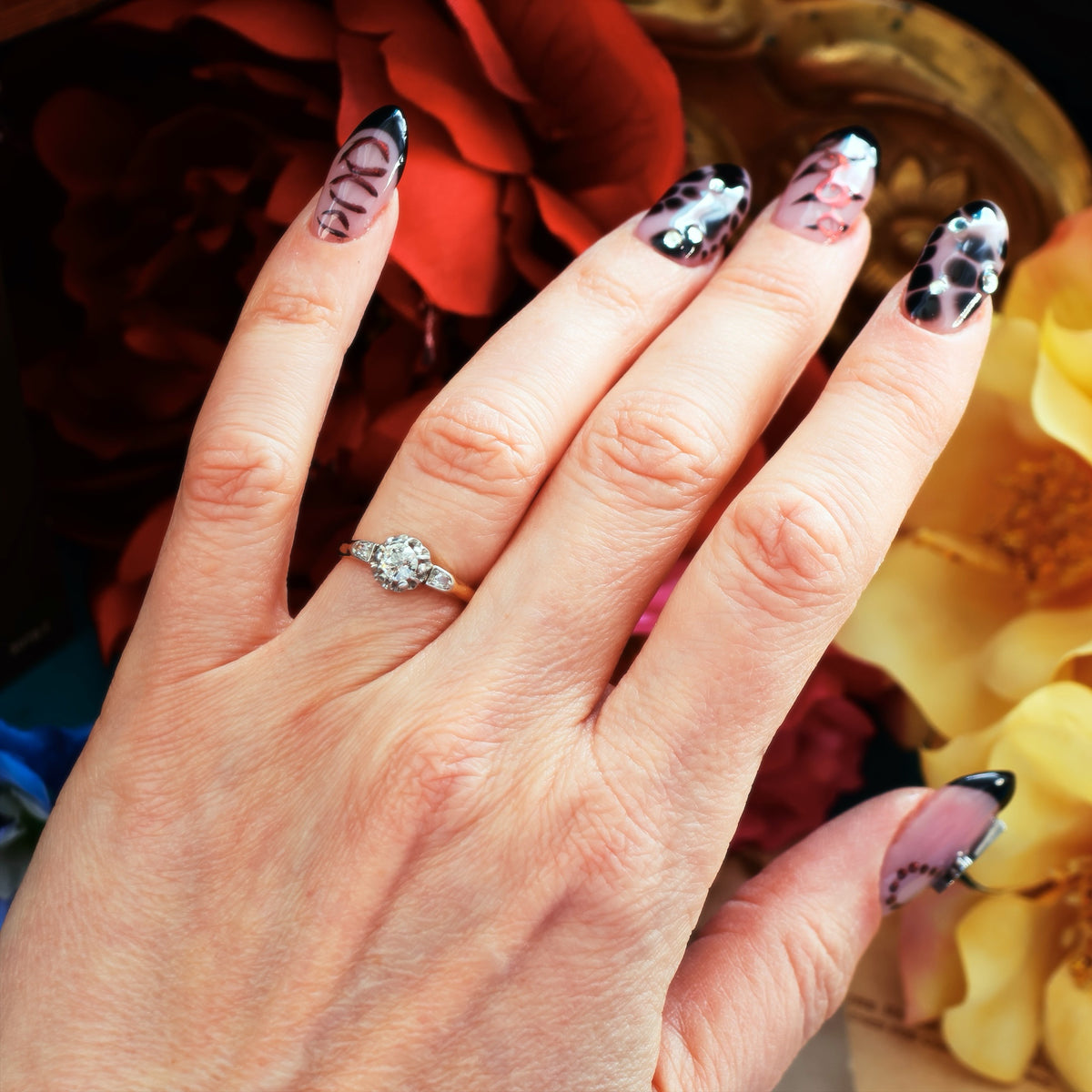 Darling Antique Hand Cut Diamond Engagement Ring