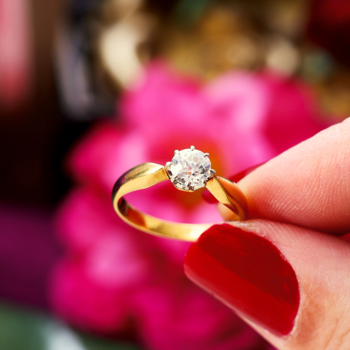 Ethereal Antique 'Tiffany' Style Diamond Engagement Ring