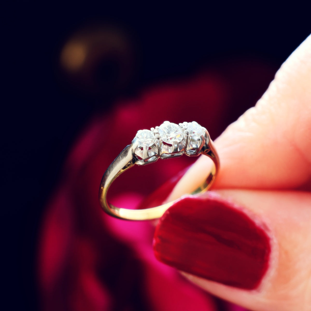 Unique Vintage 1960's Diamond Trilogy Engagement Ring