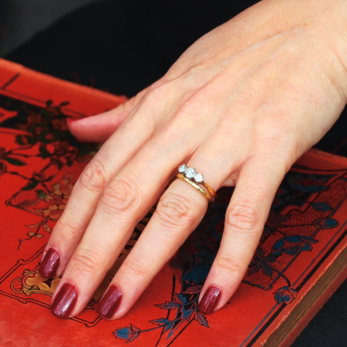 Vintage Date 1936 Diamond Trilogy Engagement Ring