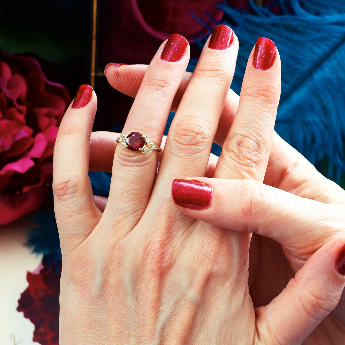 Ravishing! Recycled Garnet & Diamond Dress Ring