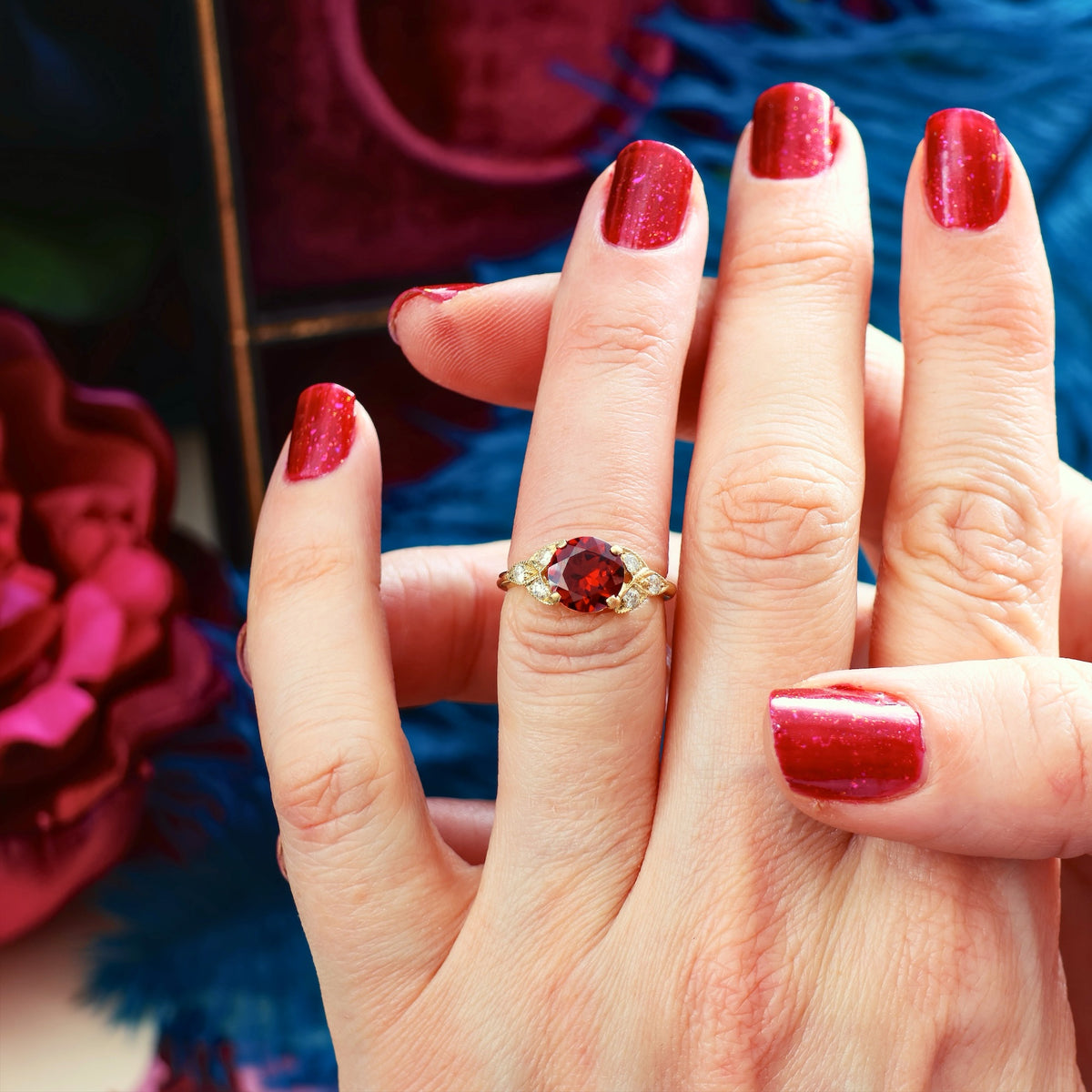 Ravishing! Recycled Garnet & Diamond Dress Ring