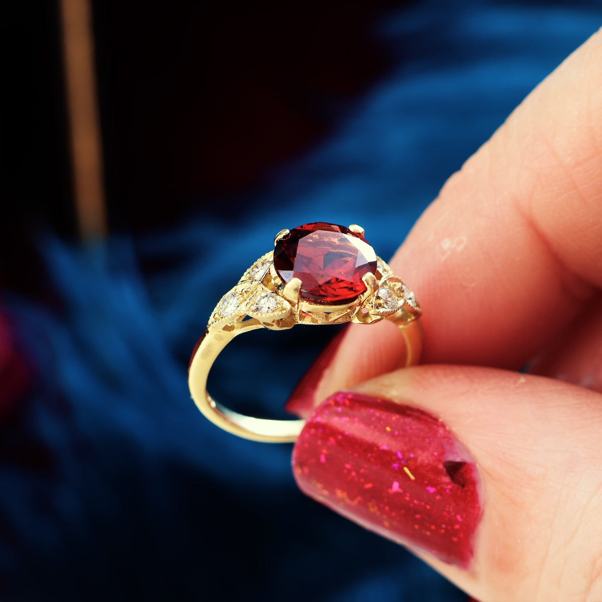 Ravishing! Recycled Garnet & Diamond Dress Ring