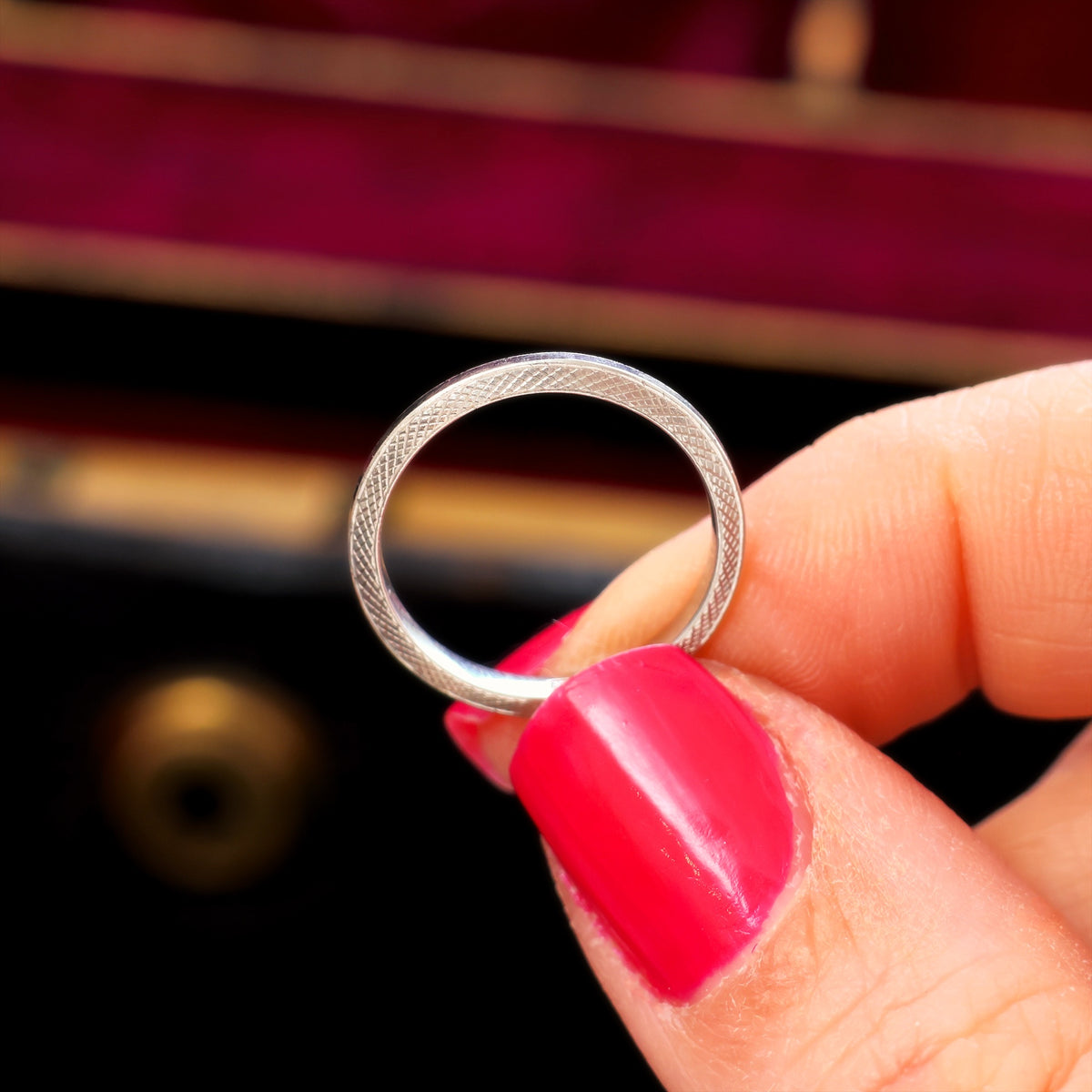 Vintage Size 'K.5' '5.5' Art Deco Platinum Wedding Ring