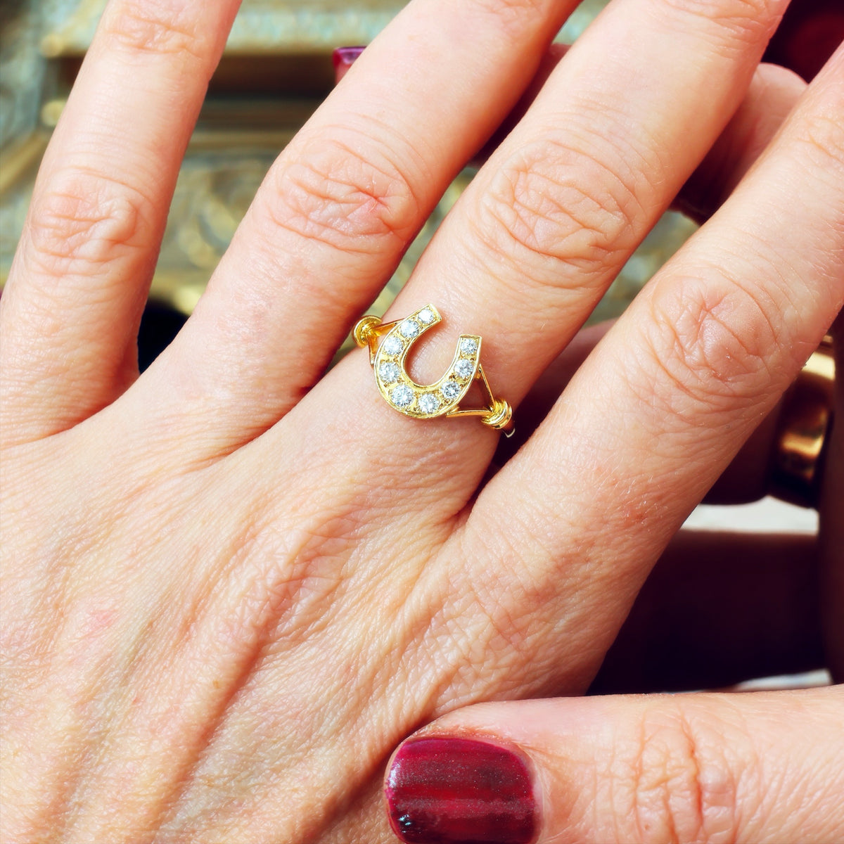 Dazzlin' Date 1989 Diamond Lucky Horseshoe Ring