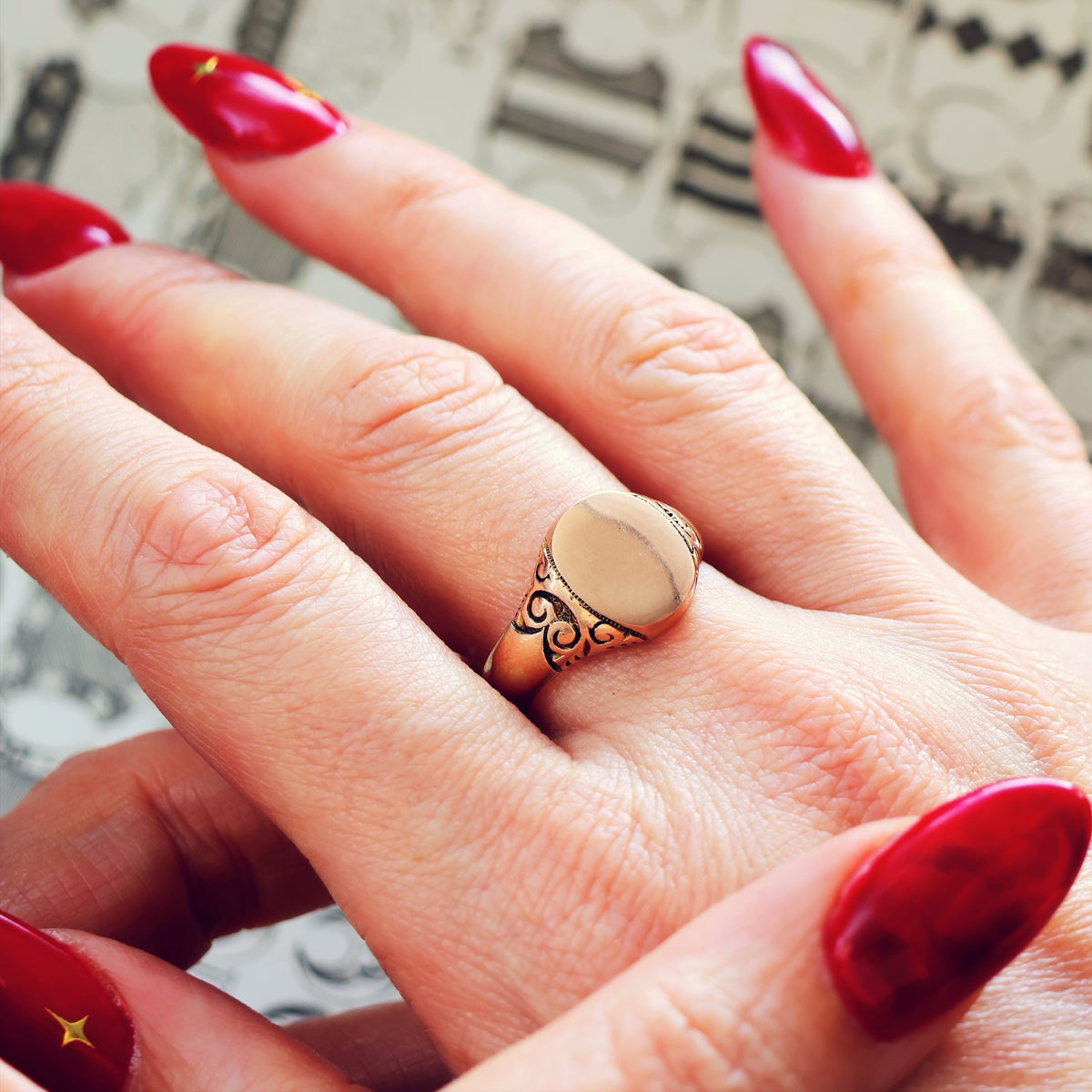 Fine Date 1901 9ct Rose Gold Men's Signet Ring