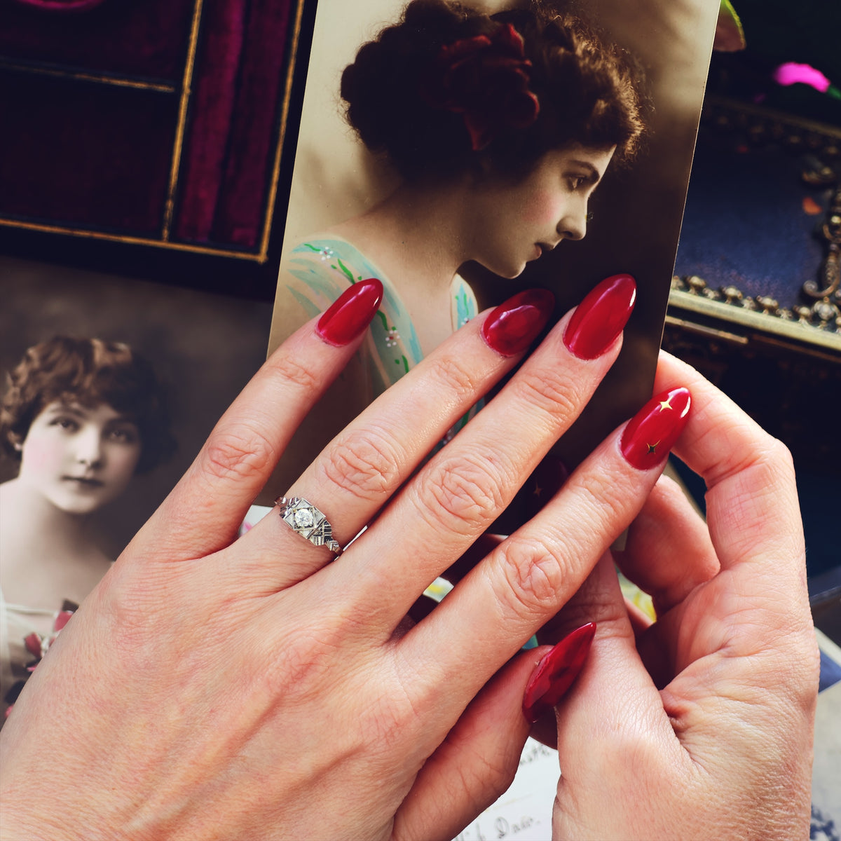 Vintage 1950's Art Deco Diamond Solitaire Engagement Ring