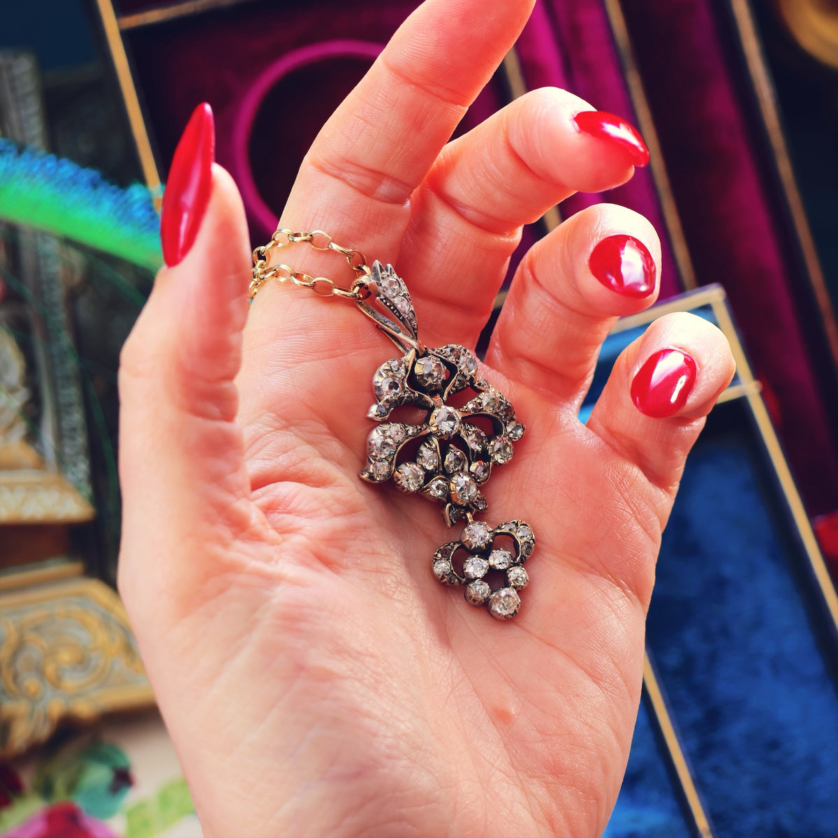 Oh, So Splendid & Rare Antique Iberian Diamond Pendant