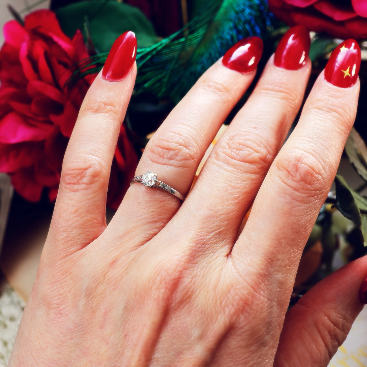 Vintage Old European Cut Diamond Engagement Ring