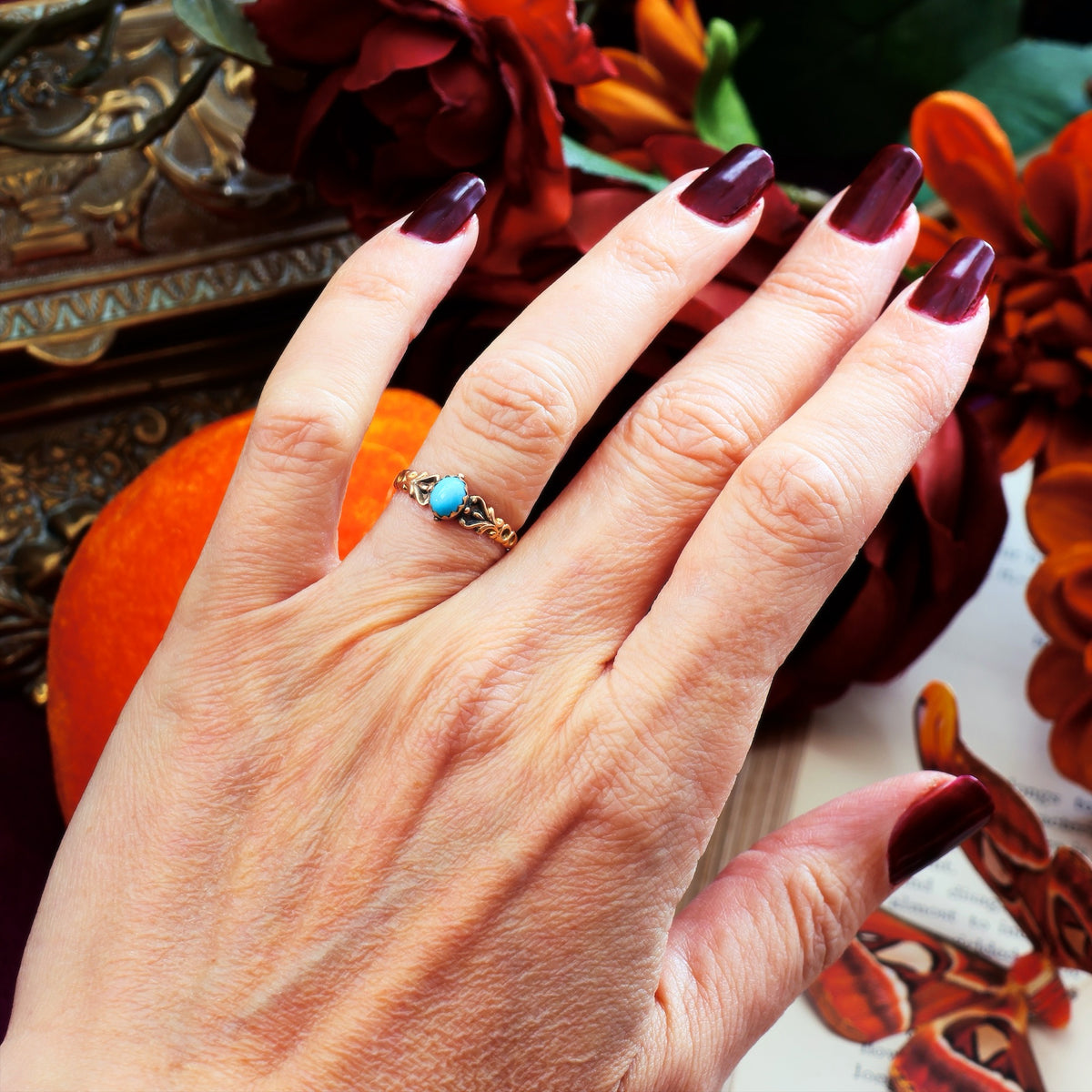 Petite Date 1892 Persian Turquoise Ring