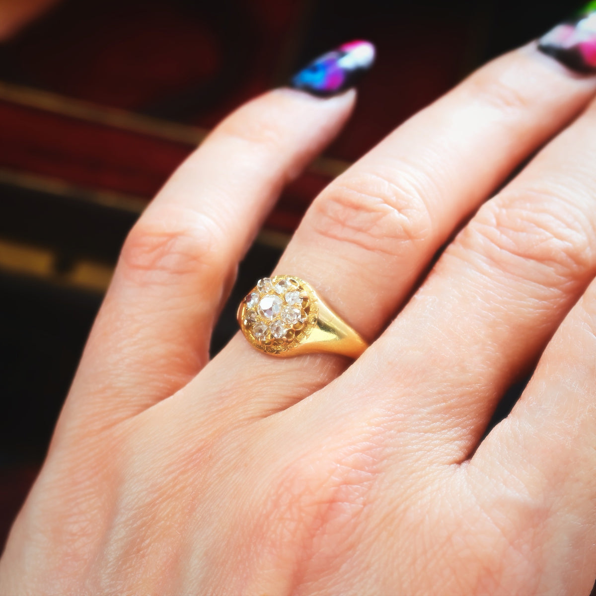 Romantic Love! Mid Victorian Diamond Engagement Ring