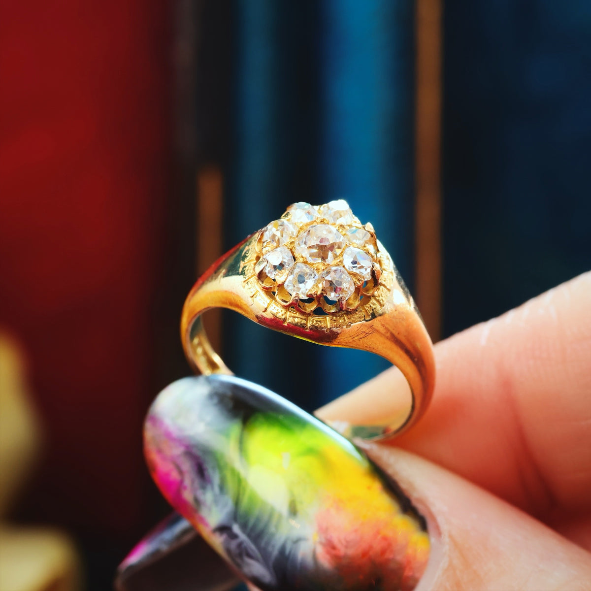 Romantic Love! Mid Victorian Diamond Engagement Ring