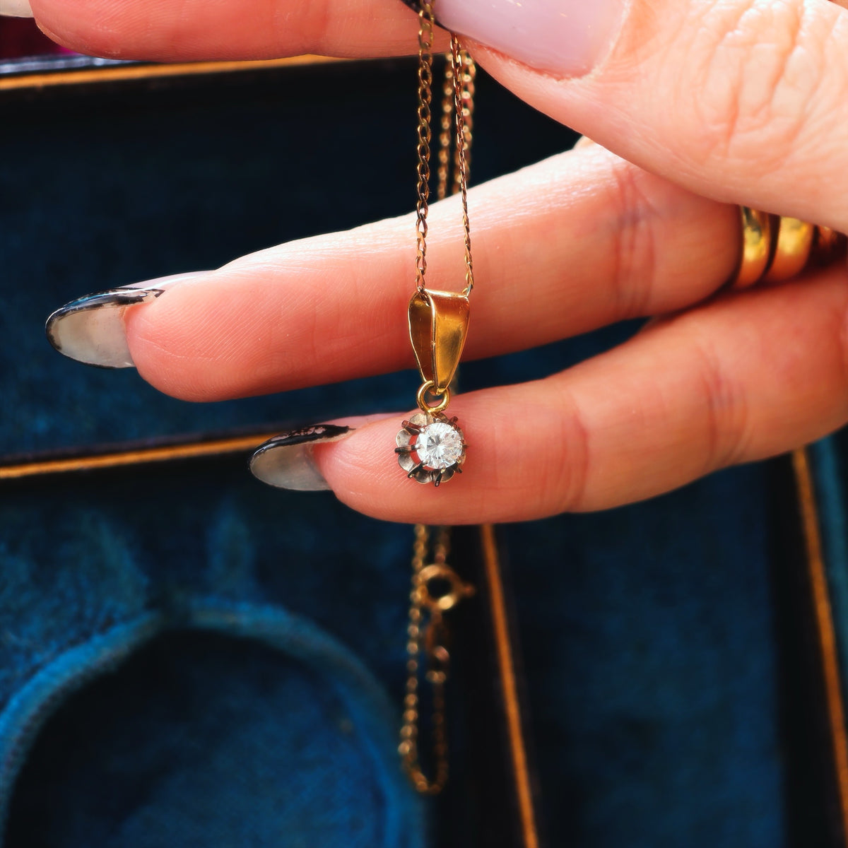 Vintage Brilliant-cut Diamond Solitaire Pendant
