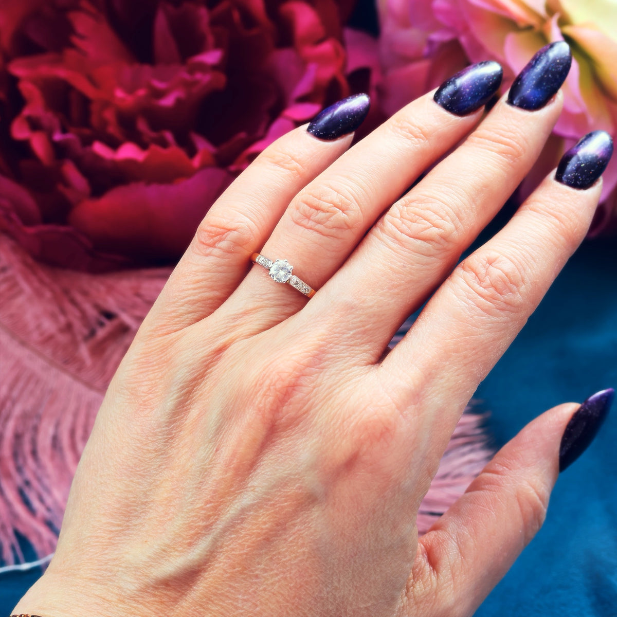 Classic Vintage Diamond Solitaire Engagement Ring