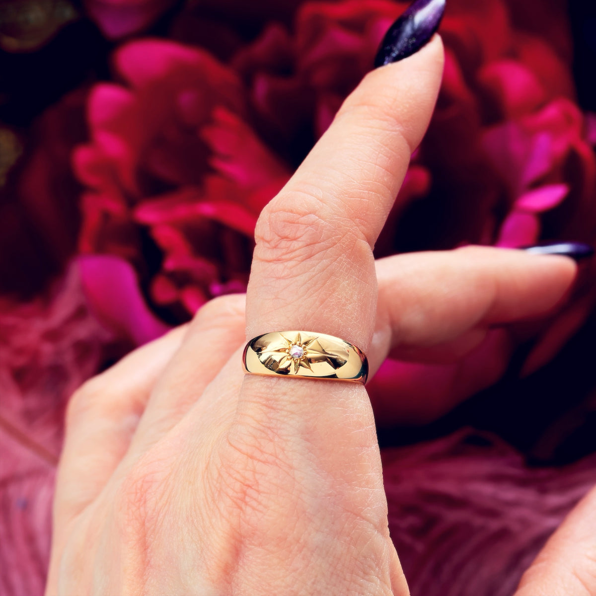 Antique Date 1904 Gypsy Set Diamond Band Ring