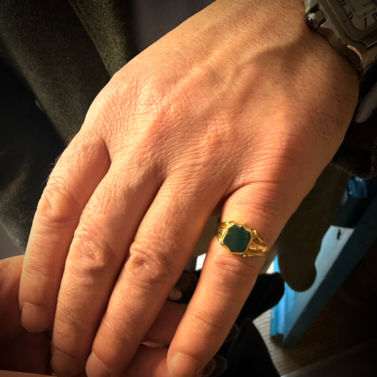 Antique Date 1899 Size P Bloodstone Signet Ring