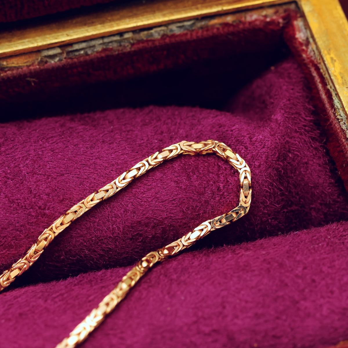 Glamorous Vintage Polished Byzantine Link Chain Necklace