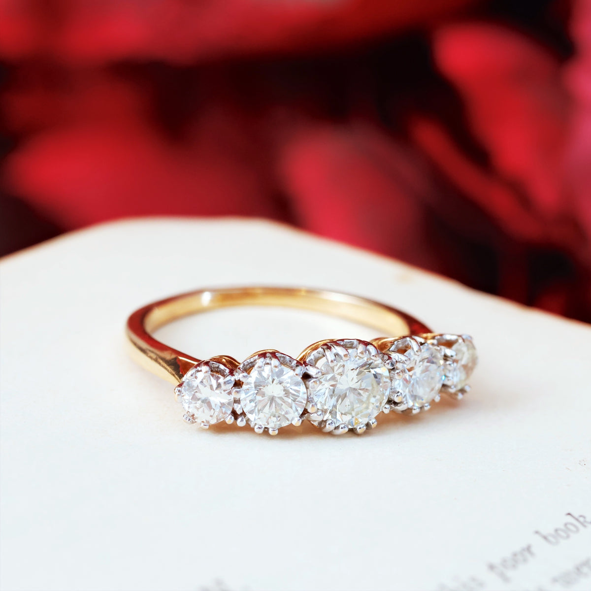 Sparklesome Lovely! Vintage Five Stone Diamond Ring