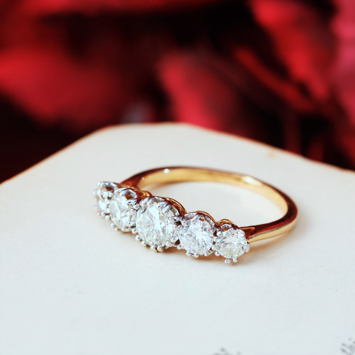 Sparklesome Lovely! Vintage Five Stone Diamond Ring