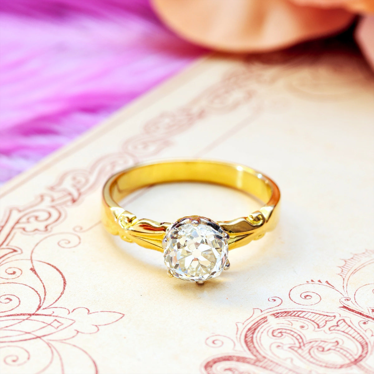 Captivating 1.35ct Mine Cut Diamond Engagement Ring