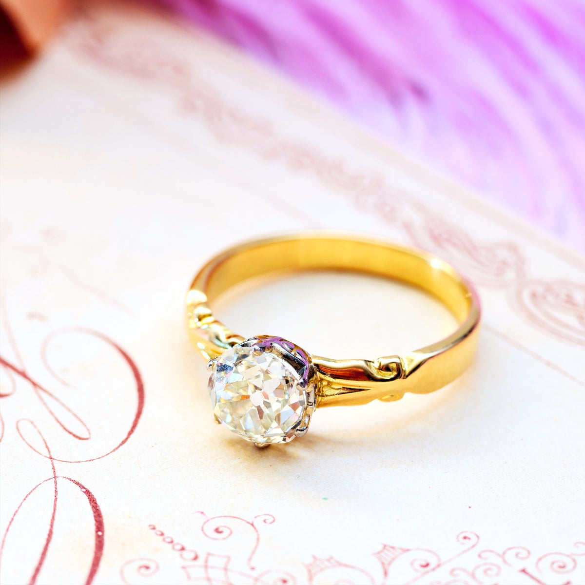 Captivating 1.35ct Mine Cut Diamond Engagement Ring