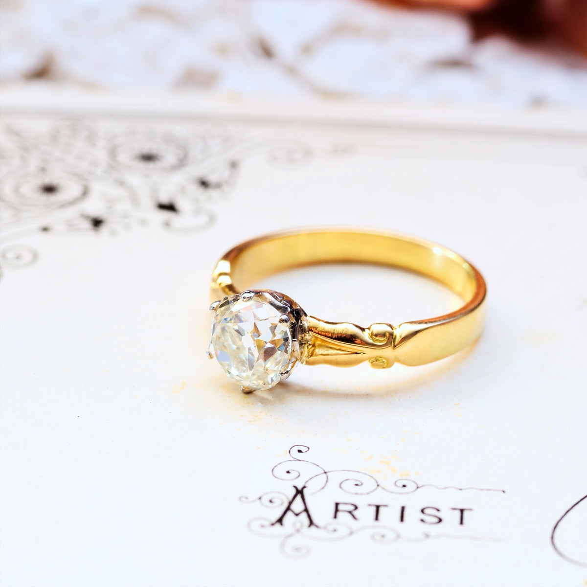 Captivating 1.35ct Mine Cut Diamond Engagement Ring