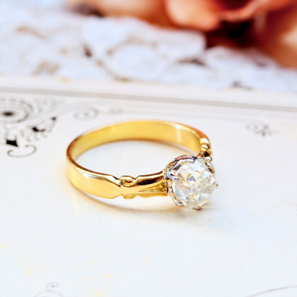 Captivating 1.35ct Mine Cut Diamond Engagement Ring