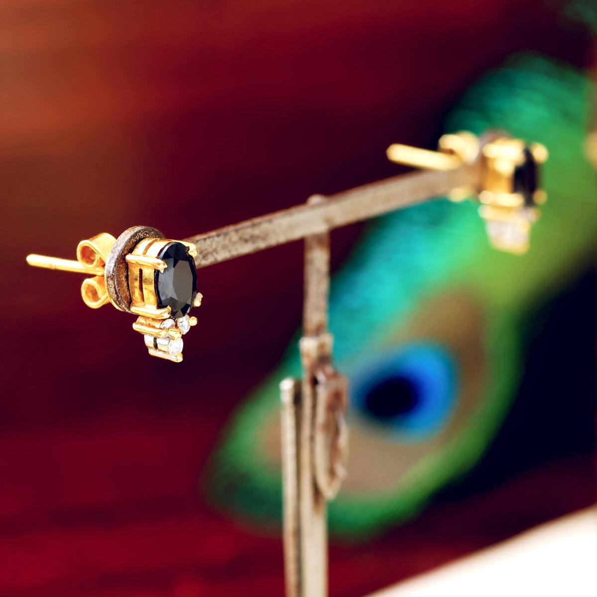 Vintage Sapphire & Diamond Earrings