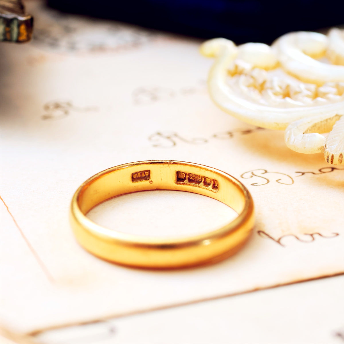 Vintage Date 1957 22CT Gold Wedding Ring
