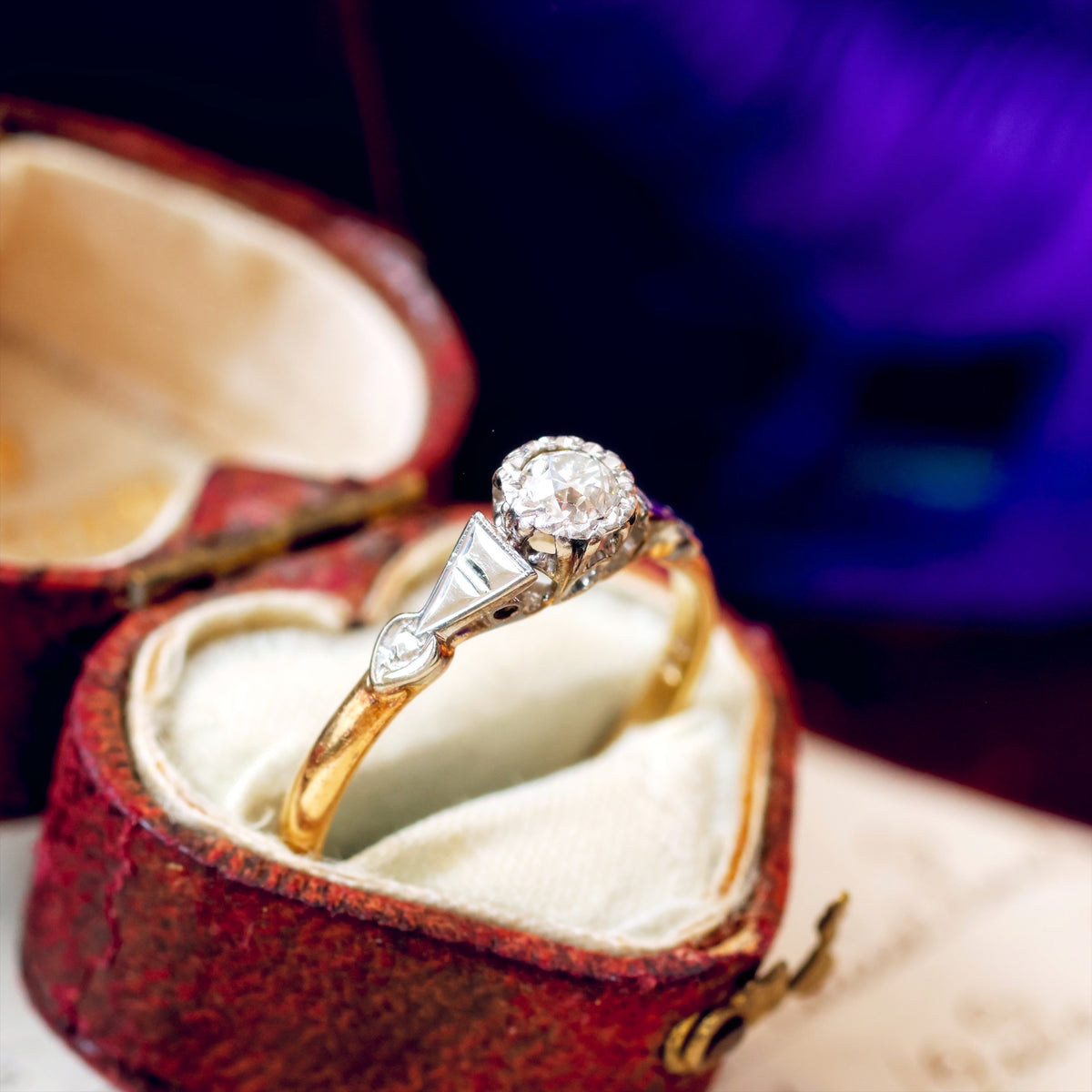 Pretty Vintage Hand Cut Diamond Solitaire Ring