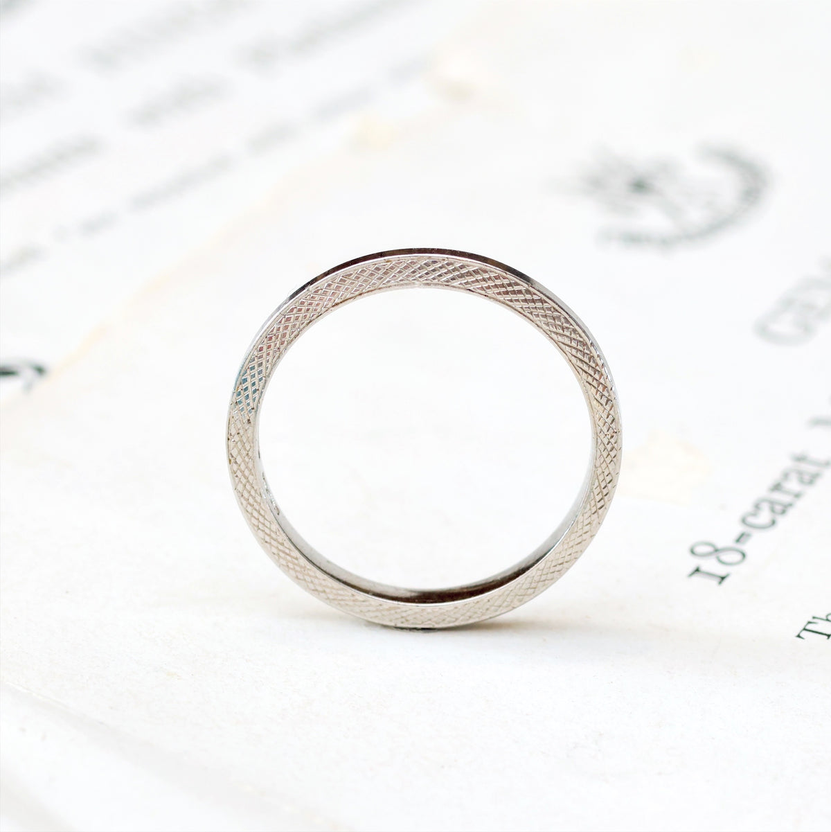 Vintage Size 'K.5' '5.5' Art Deco Platinum Wedding Ring