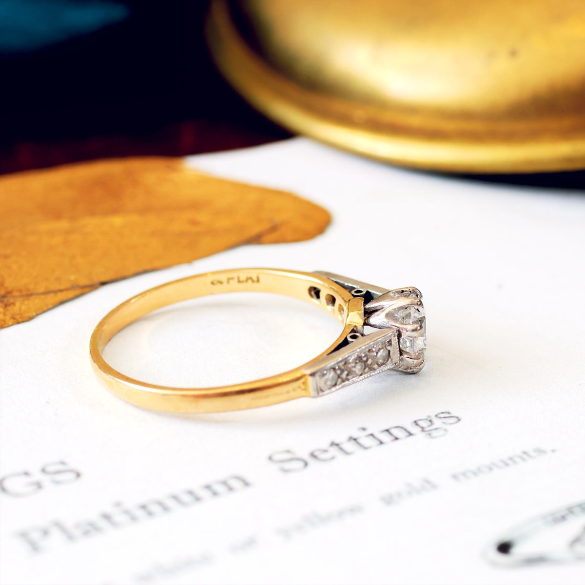 Classic Vintage Diamond Solitaire Engagement Ring