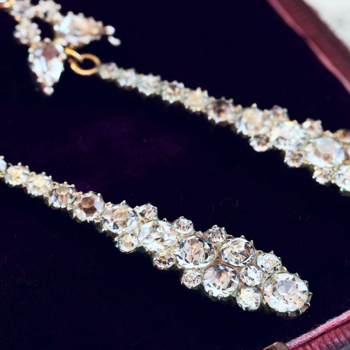 Stunning Antique Georgian Paste Drop Earrings