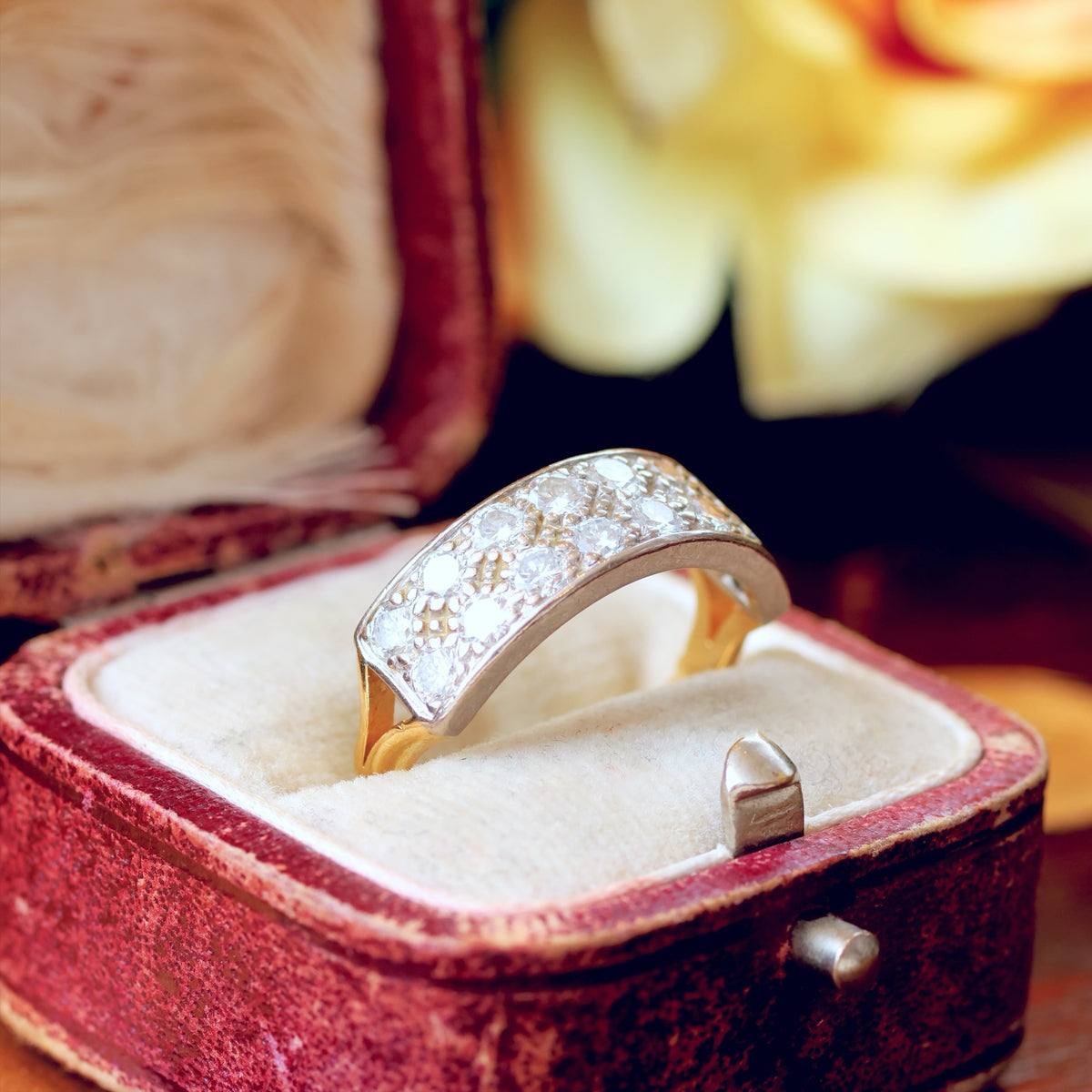 Super Sparkly Statement Vintage Diamond Band Ring