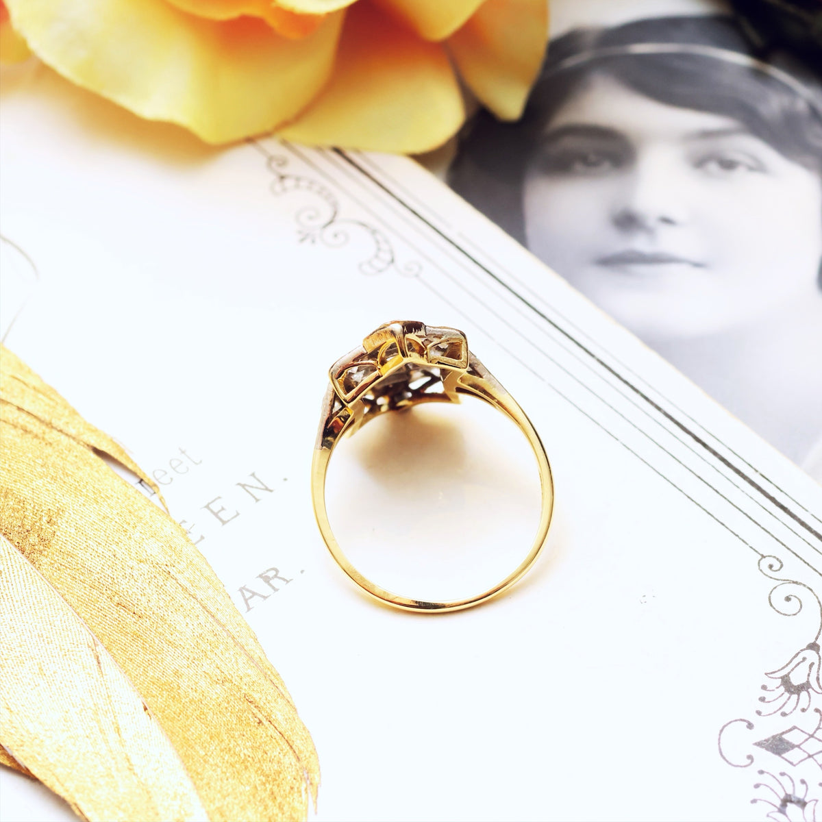 SuperStar Vintage Art Deco Diamond Cluster Ring