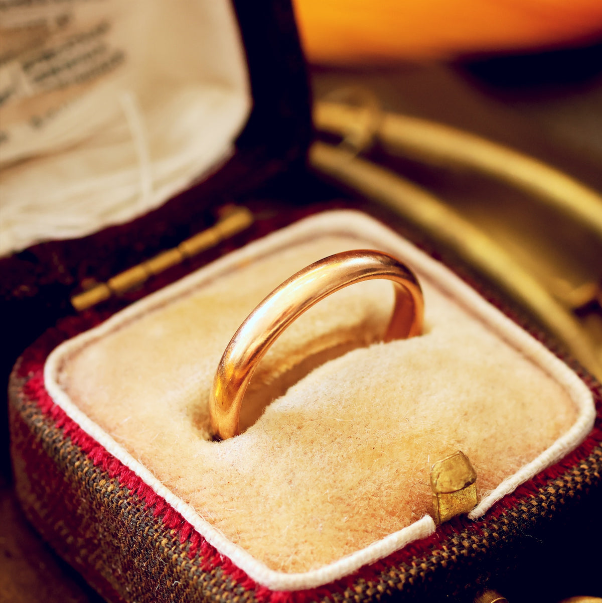 Vintage Date 1945 'Utility' Rose Gold Wedding Ring