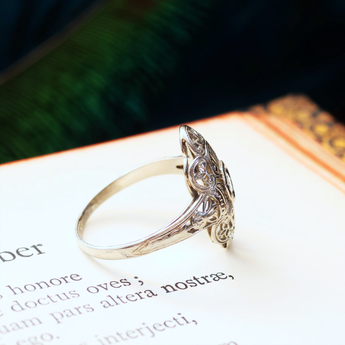 Romantic Blossom Art Deco Filigree Diamond Ring