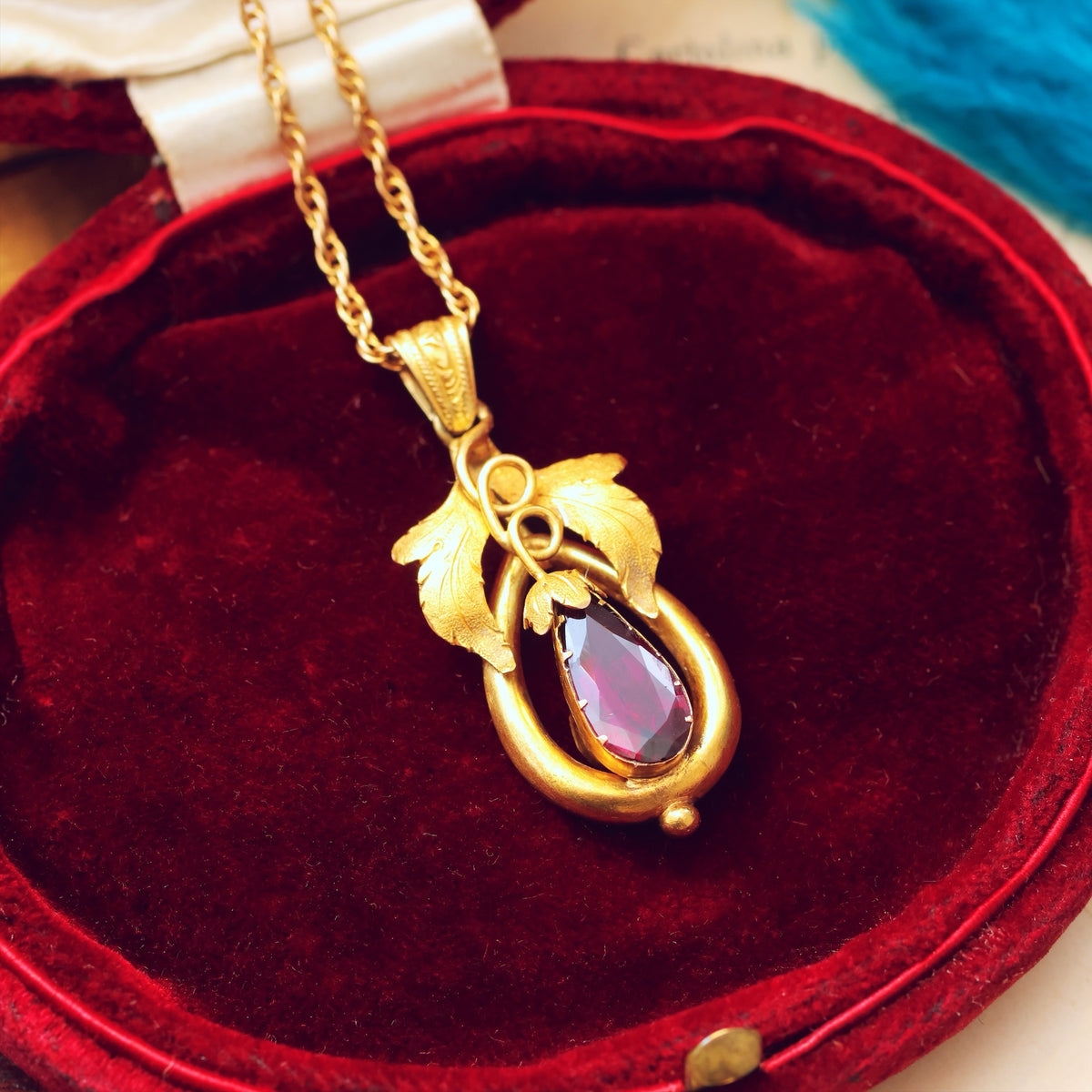 Antique Historical Revival Garnet Locket Pendant