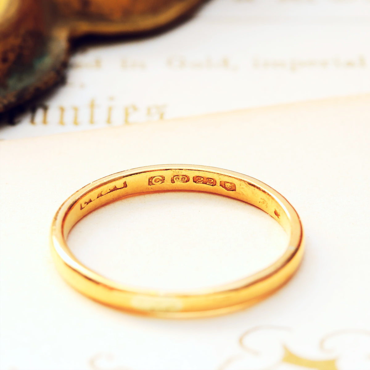 Vintage Date 1938 22ct Gold Wedding Band