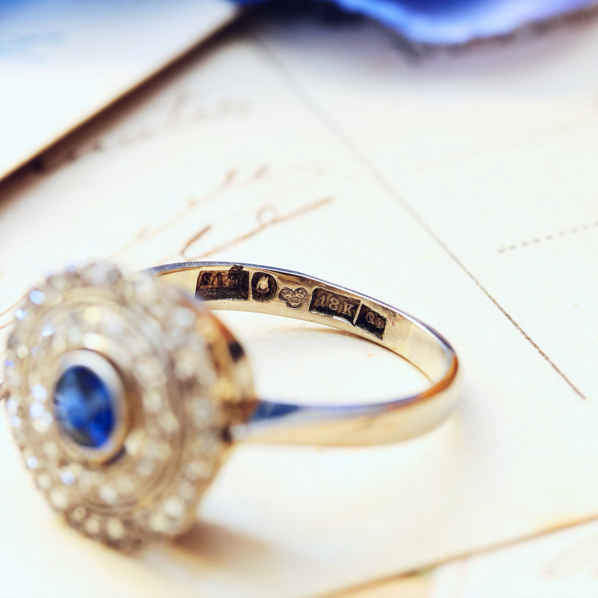 Vintage Date 1966 Sapphire & Diamond Cocktail Ring