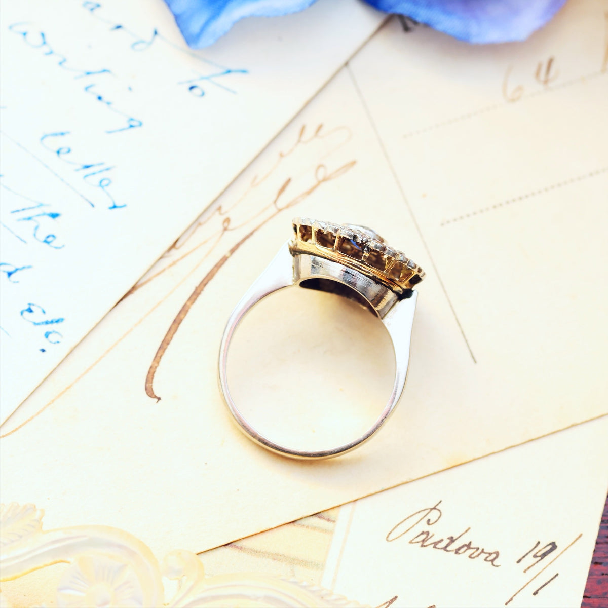 Vintage Date 1966 Sapphire & Diamond Cocktail Ring