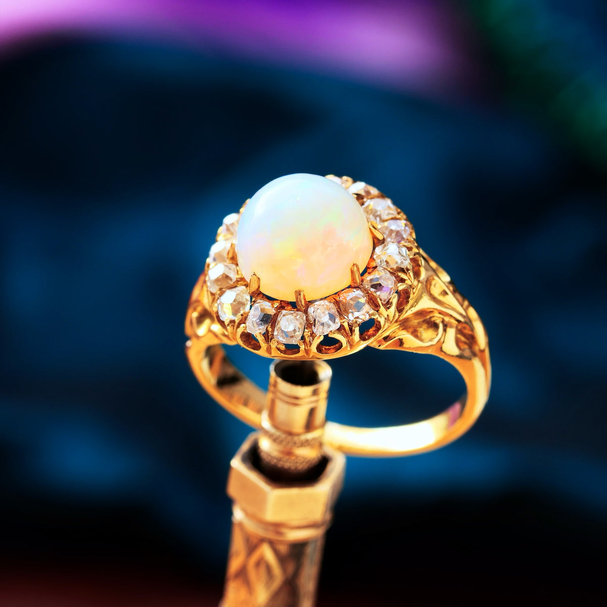 Awesome Antique Victorian Opal & Diamond Ring