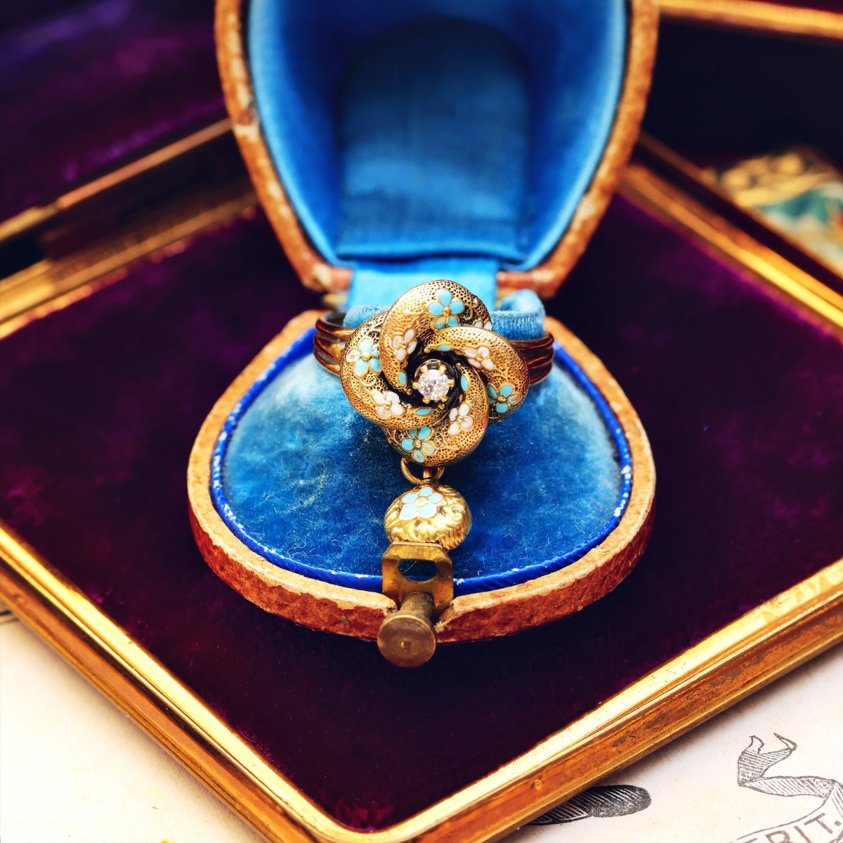 Victorian Enamelled Forget-me-not Ring