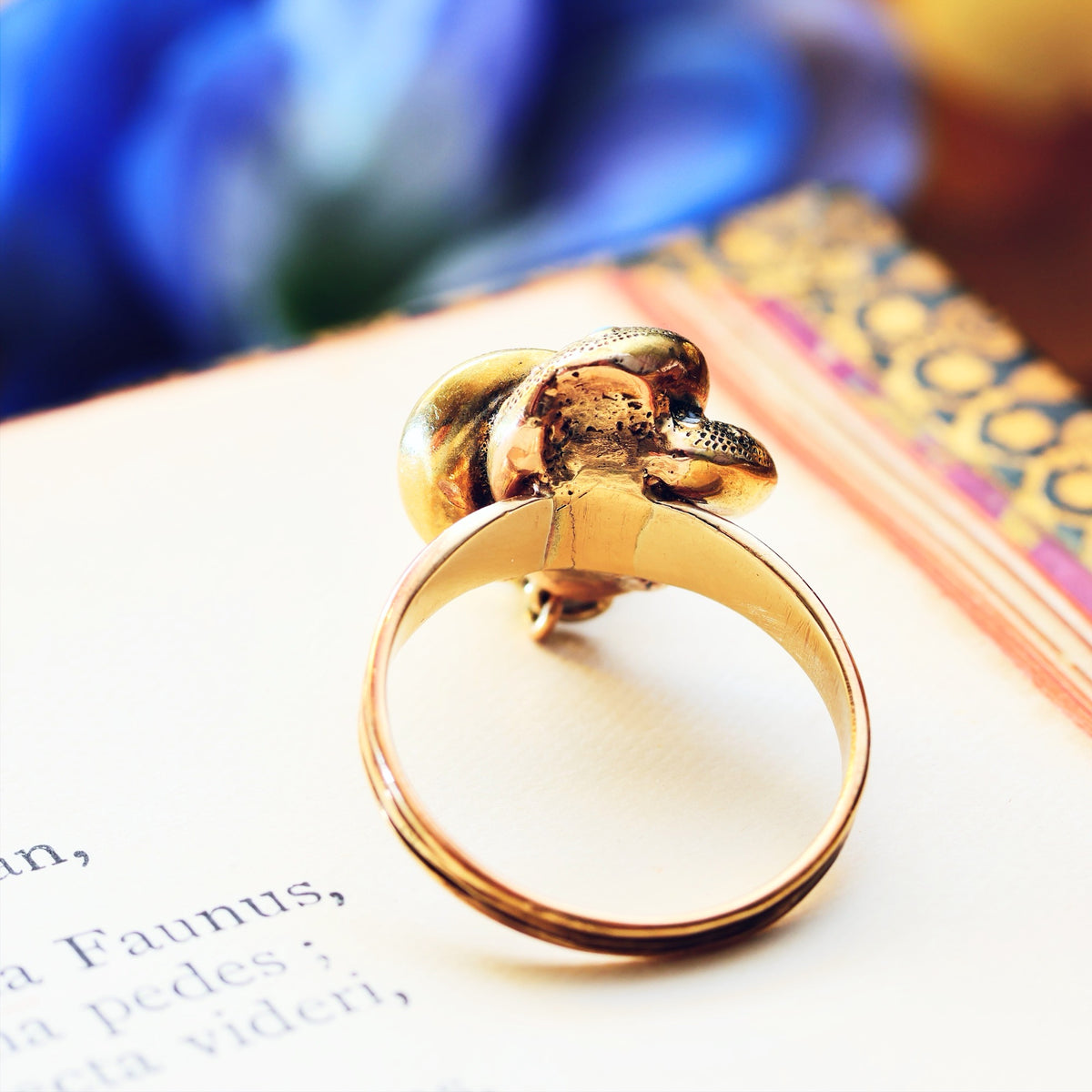 Fondest Adoration! Victorian Enamelled Forget-me-not Ring
