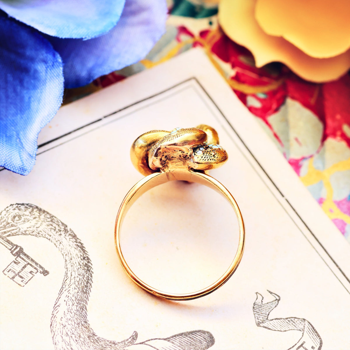 Fondest Adoration! Victorian Enamelled Forget-me-not Ring