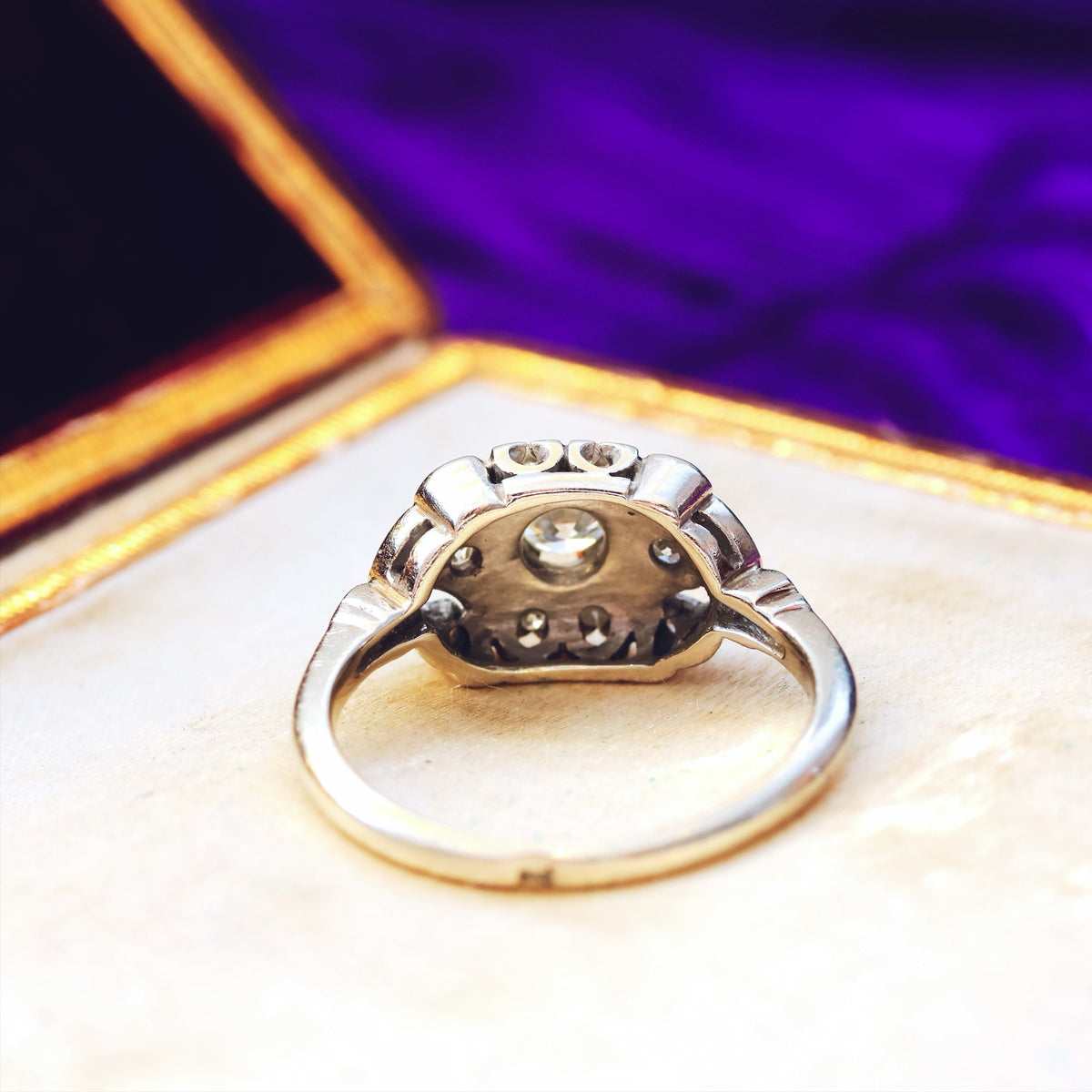 Vintage Art Deco Diamond Cluster Engagement Ring