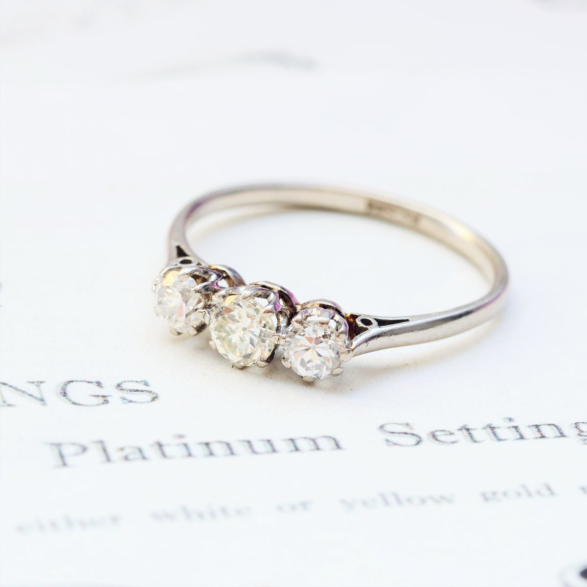 Vintage 1930's Platinum & Diamond Trilogy Engagement Ring